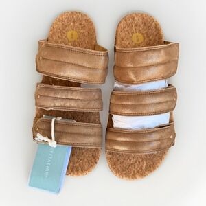 Revitalign Oasis Slide Sandals Women 9 Bison Leather Full Contact Comfort Slip O